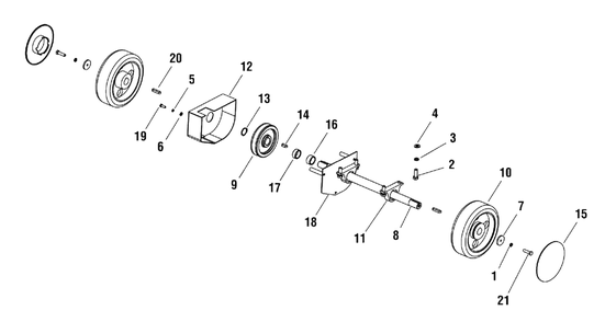 Rear Wheel Group (80003335) Diagram and Parts List for EX20-S 866057 Briggs and Stratton Concrete Saw